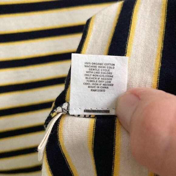 Taylor Stitch T-shirt Crewneck Mens XS The Organic Cotton Tee In Gold Stripe - Picture 5 of 6